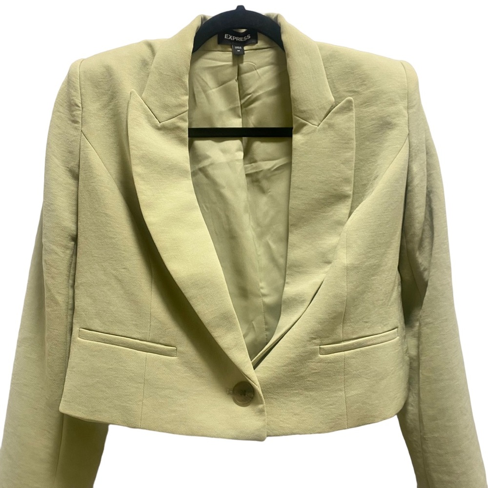 Express Size Medium Peak Lapel One Button Cropped… - image 2